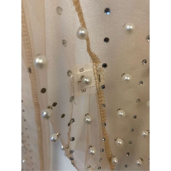 Pearl Embellished sheer statement blouse - Picture 5 of 8